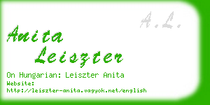 anita leiszter business card